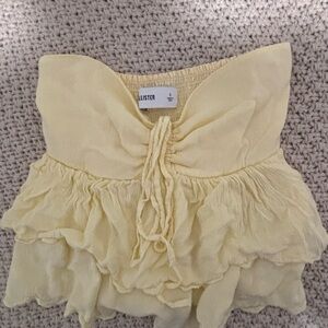 Hollister Light Yellow Ruffle Top